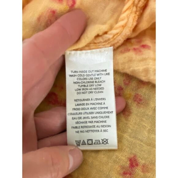 Free People Women's S Orange Smocked Tie Strap Maxi Sundress - Picture 6 of 7